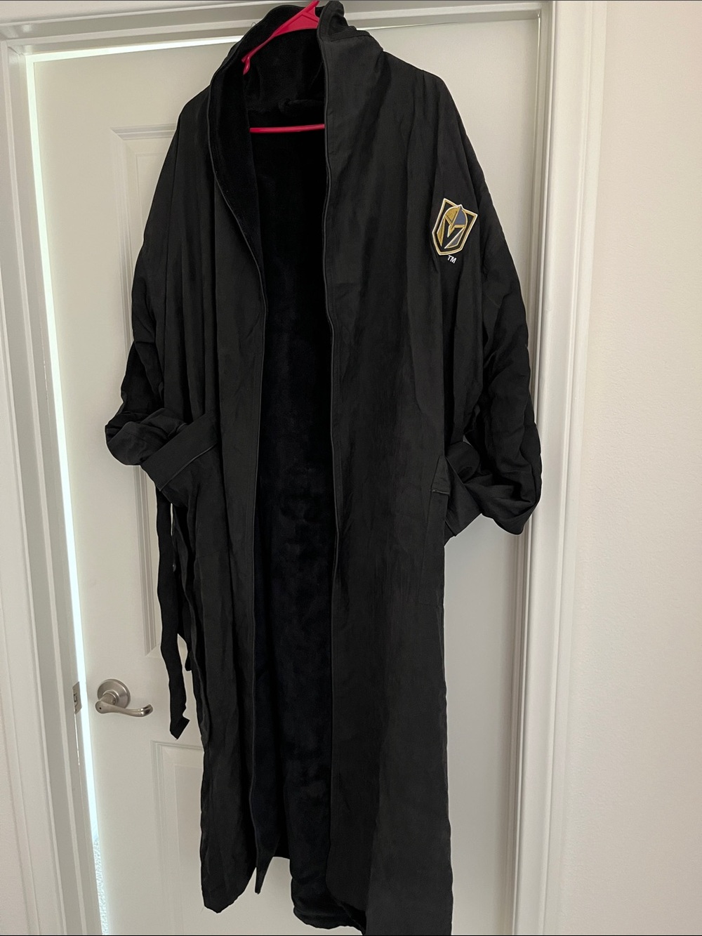 Black Long Golden Knights Robe Jacket with Team Crest